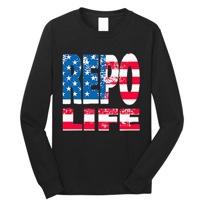 Repo Agent Patriotic Flag Repo Life Long Sleeve Shirt