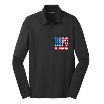 Repo Agent Patriotic Flag Repo Life Silk Touch Performance Long Sleeve Polo