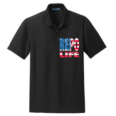 Repo Agent Patriotic Flag Repo Life Dry Zone Grid Polo