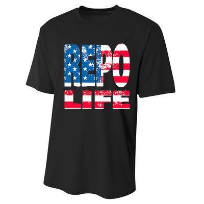 Repo Agent Patriotic Flag Repo Life Performance Sprint T-Shirt