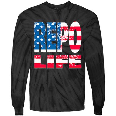 Repo Agent Patriotic Flag Repo Life Tie-Dye Long Sleeve Shirt