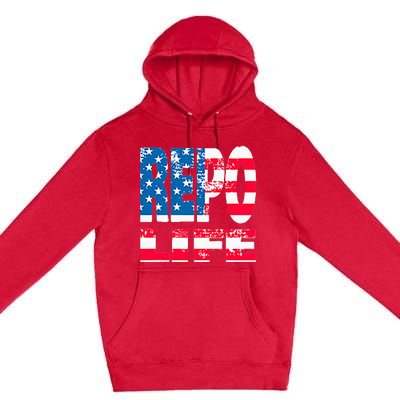 Repo Agent Patriotic Flag Repo Life Premium Pullover Hoodie