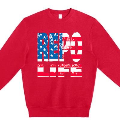 Repo Agent Patriotic Flag Repo Life Premium Crewneck Sweatshirt