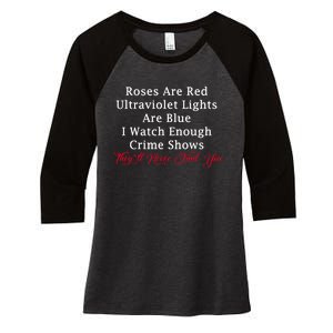 Roses Are Red Ultraviolet Lights Are Blue Women's Tri-Blend 3/4-Sleeve Raglan Shirt