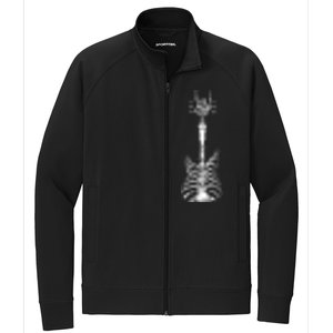 Rock And Roll Skeleton Guitar Stretch Full-Zip Cadet Jacket