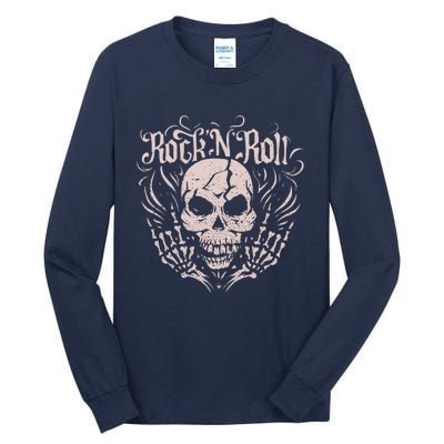 Rock And Roll Skeleton Hand Tall Long Sleeve T-Shirt