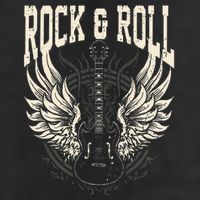 Rock And Roll Lover Gifts Cool Electric Guitar Concert Band 7 Panel Mesh Trucker Snapback Hat