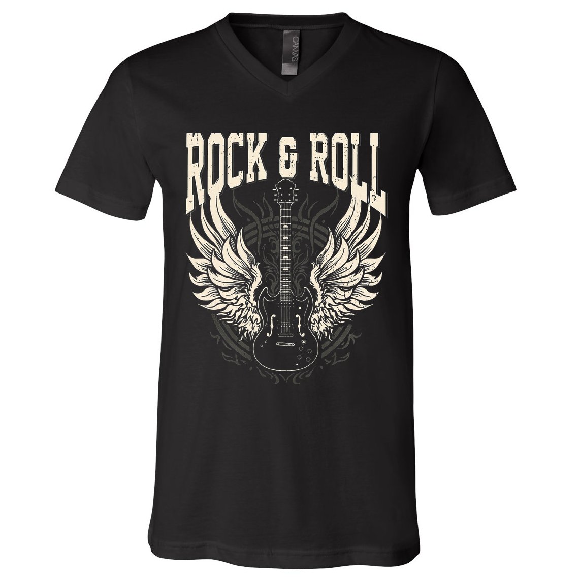 Rock And Roll Lover Gifts Cool Electric Guitar Concert Band V-Neck T-Shirt