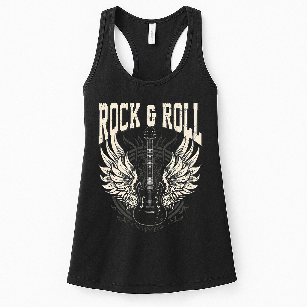 Rock And Roll Lover Gifts Cool Electric Guitar Concert Band Womens Tank Top