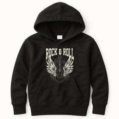 Rock And Roll Lover Gifts Cool Electric Guitar Concert Band Kids Hoodie