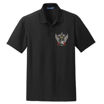 Rock And Roll Guitar Vintage Rock Music Dry Zone Grid Polo