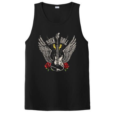 Rock And Roll Guitar Vintage Rock Music PosiCharge Competitor Tank