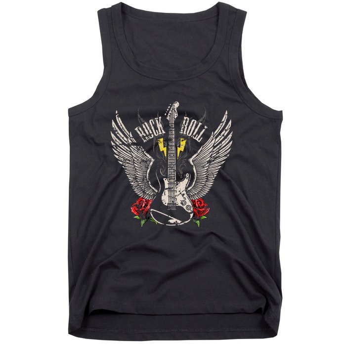 Rock And Roll Guitar Vintage Rock Music Tank Top