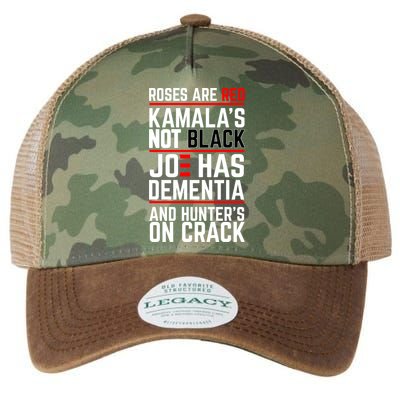 Roses Are Red KamalaS Not Black Joe Has Dementia And Hunters On Crack Legacy Tie Dye Trucker Hat