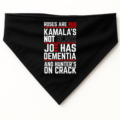 Roses Are Red KamalaS Not Black Joe Has Dementia And Hunters On Crack USA-Made Doggie Bandana