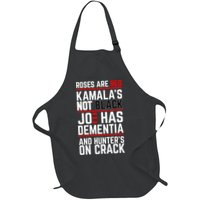 Roses Are Red KamalaS Not Black Joe Has Dementia And Hunters On Crack Full-Length Apron With Pockets