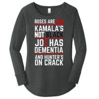 Roses Are Red KamalaS Not Black Joe Has Dementia And Hunters On Crack Women's Perfect Tri Tunic Long Sleeve Shirt