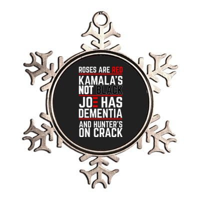 Roses Are Red KamalaS Not Black Joe Has Dementia And Hunters On Crack Metallic Star Ornament