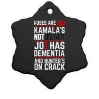 Roses Are Red KamalaS Not Black Joe Has Dementia And Hunters On Crack Ceramic Star Ornament