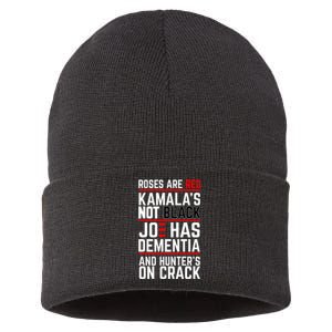 Roses Are Red KamalaS Not Black Joe Has Dementia And Hunters On Crack Sustainable Knit Beanie