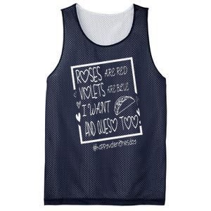 Roses Are Red Violets Are Blue I Want Tacos And Queso Too Mesh Reversible Basketball Jersey Tank