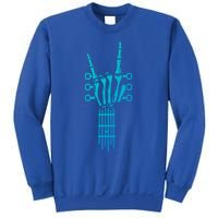 Rock And Roll Rock On Guitar Neck Cool Skeleton Hand Gift Sweatshirt