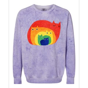 Rainbow Art Retro Cats Colorblast Crewneck Sweatshirt