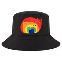 Rainbow Art Retro Cats Cool Comfort Performance Bucket Hat