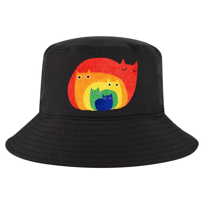 Rainbow Art Retro Cats Cool Comfort Performance Bucket Hat