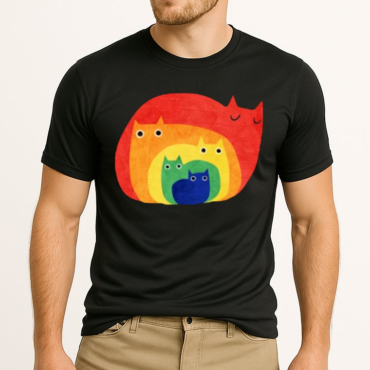 Rainbow Art Retro Cats Cooling Performance Crew T-Shirt