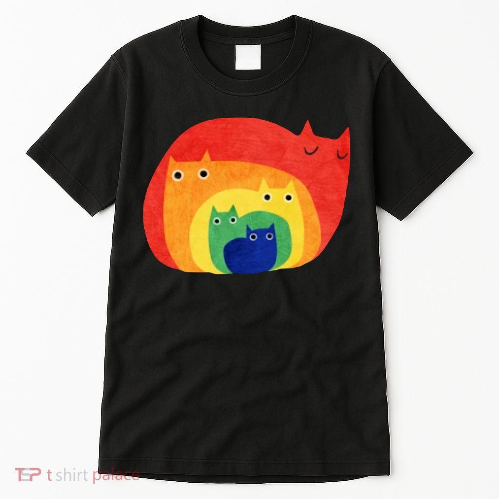 Rainbow Art Retro Cats Tall T-Shirt
