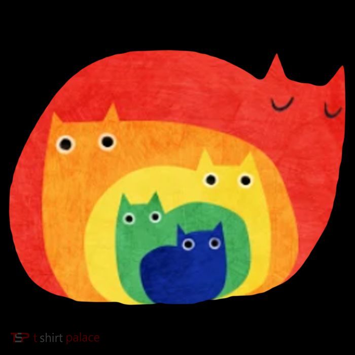 Rainbow Art Retro Cats 7-Panel Snapback Hat