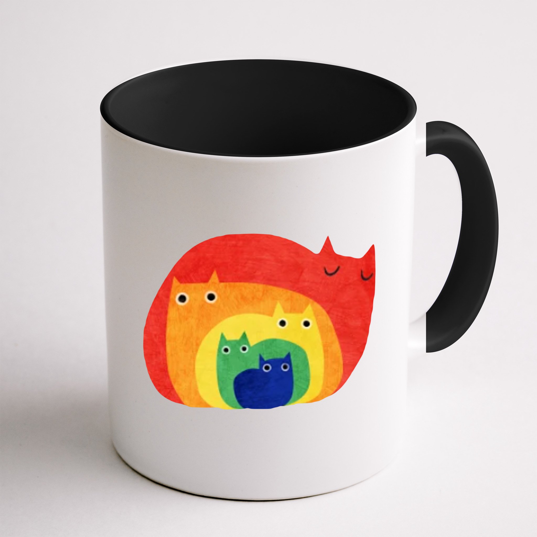 Rainbow Art Retro Cats Mug