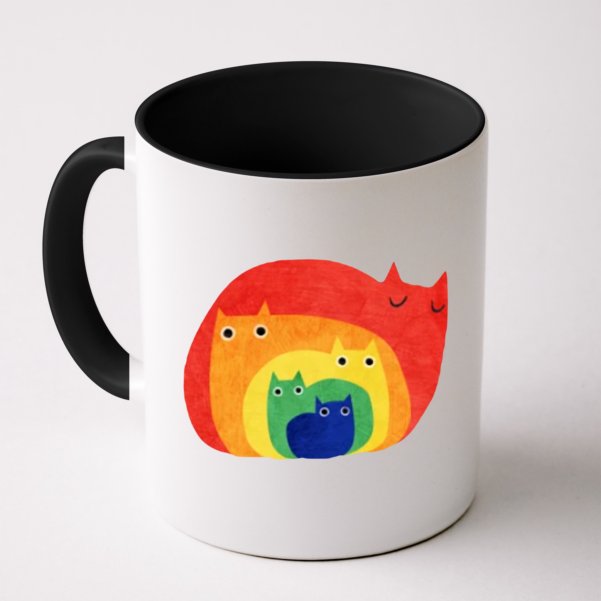 Rainbow Art Retro Cats Mug