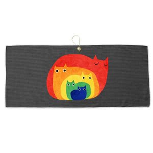 Rainbow Art Retro Cats Large Microfiber Waffle Golf Towel