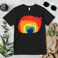 Rainbow Art Retro Cats Premium T-Shirt