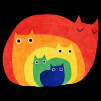 Rainbow Art Retro Cats Premium T-Shirt