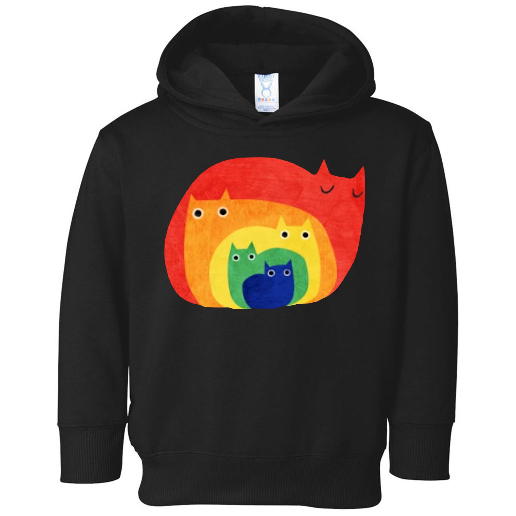 Rainbow Art Retro Cats Toddler Hoodie
