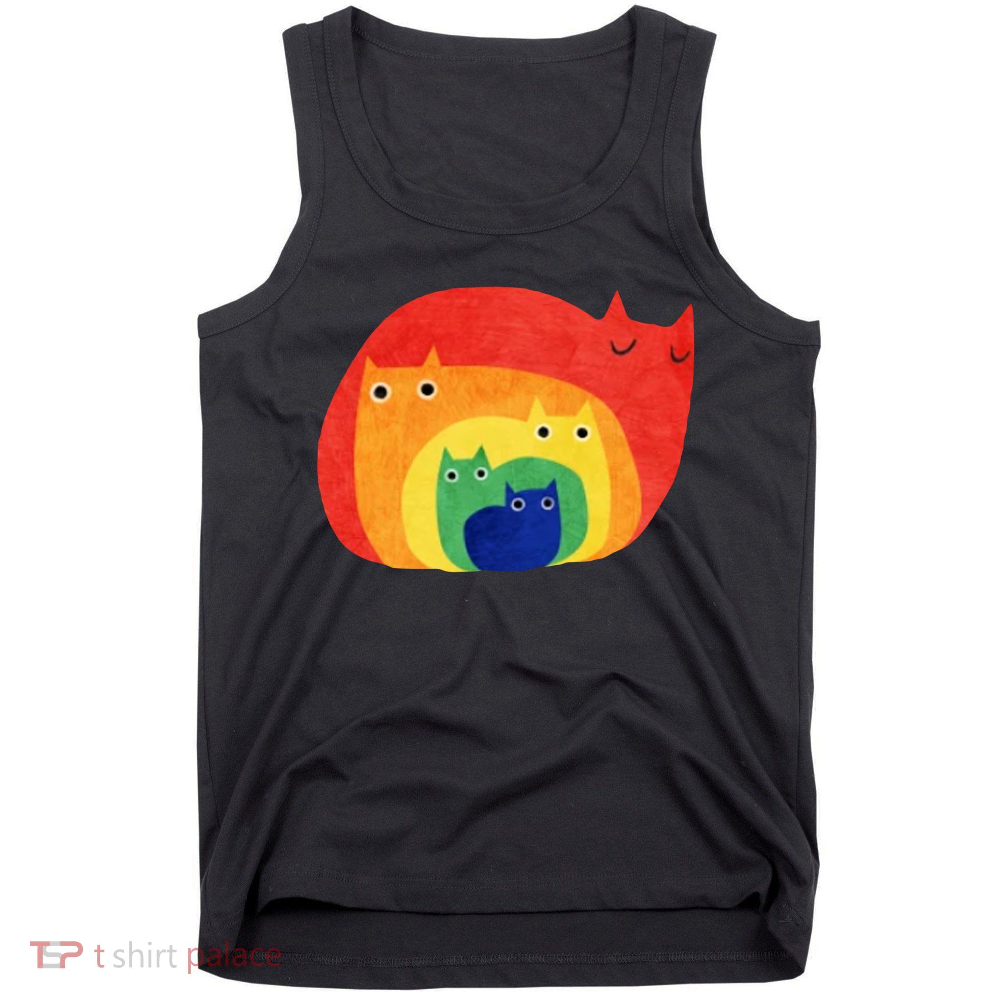 Rainbow Art Retro Cats Tank Top