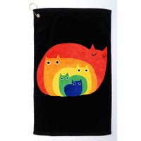 Rainbow Art Retro Cats Golf Towel