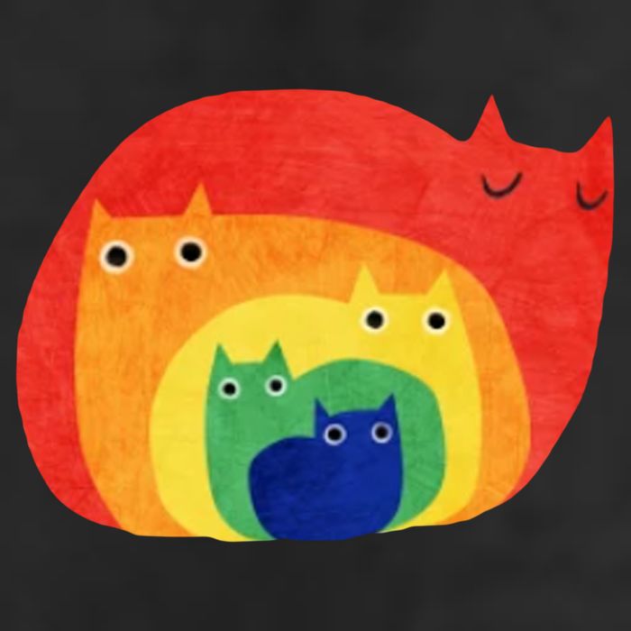 Rainbow Art Retro Cats Golf Towel