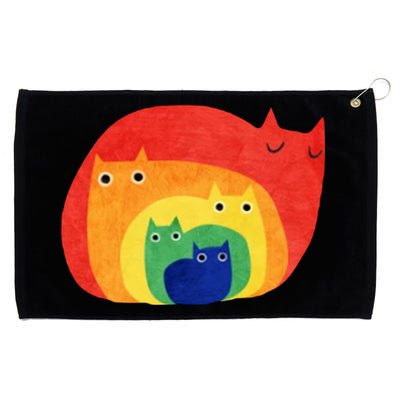 Rainbow Art Retro Cats Grommeted Golf Towel