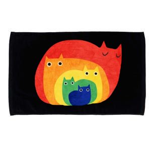 Rainbow Art Retro Cats Microfiber Hand Towel