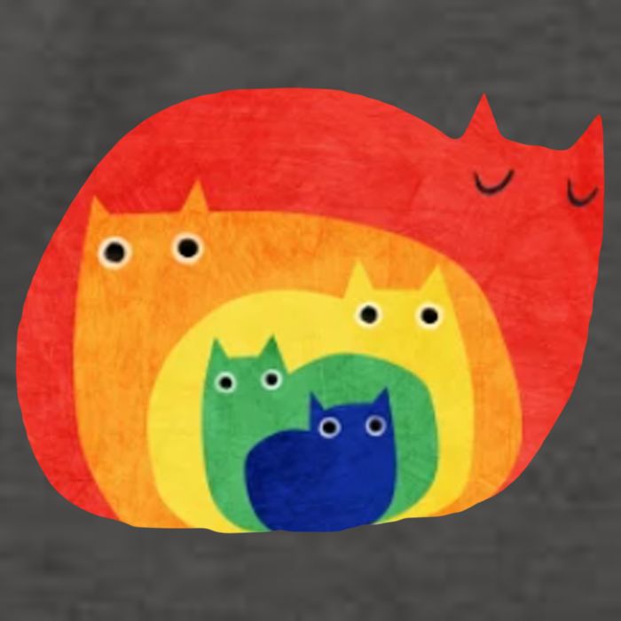 Rainbow Art Retro Cats Vector Backpack