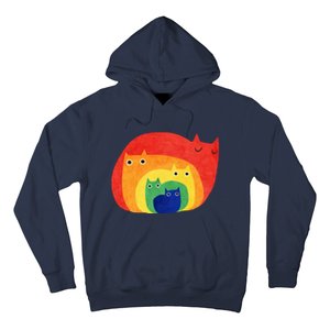 Rainbow Art Retro Cats Hoodie