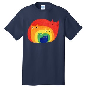 Rainbow Art Retro Cats Tall T-Shirt