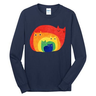 Rainbow Art Retro Cats Tall Long Sleeve T-Shirt