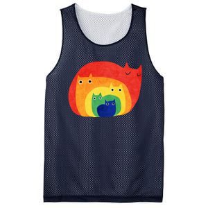 Rainbow Art Retro Cats Mesh Reversible Basketball Jersey Tank