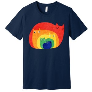 Rainbow Art Retro Cats Premium T-Shirt