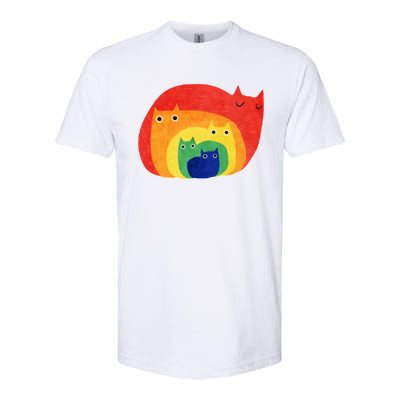 Rainbow Art Retro Cats Softstyle® CVC T-Shirt